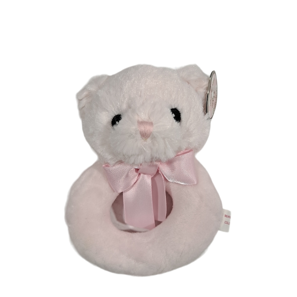 Bearington Baby Collection Huggie Bear Rattle Pink NWT